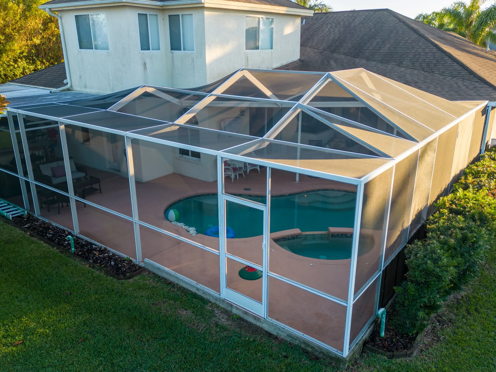 Aerial pool screen enclosure, Sanford FL
